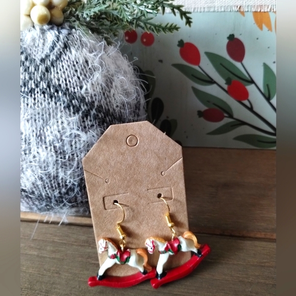New Christmas Rocking Horse Earrings - Picture 11 of 16